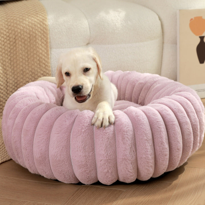 Pet Plush Round Winter Nest Warm Soft Sleeping Bed
