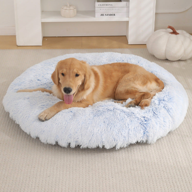 Pet Round Plush Warm Sleep Bed Mat Cozy Nest