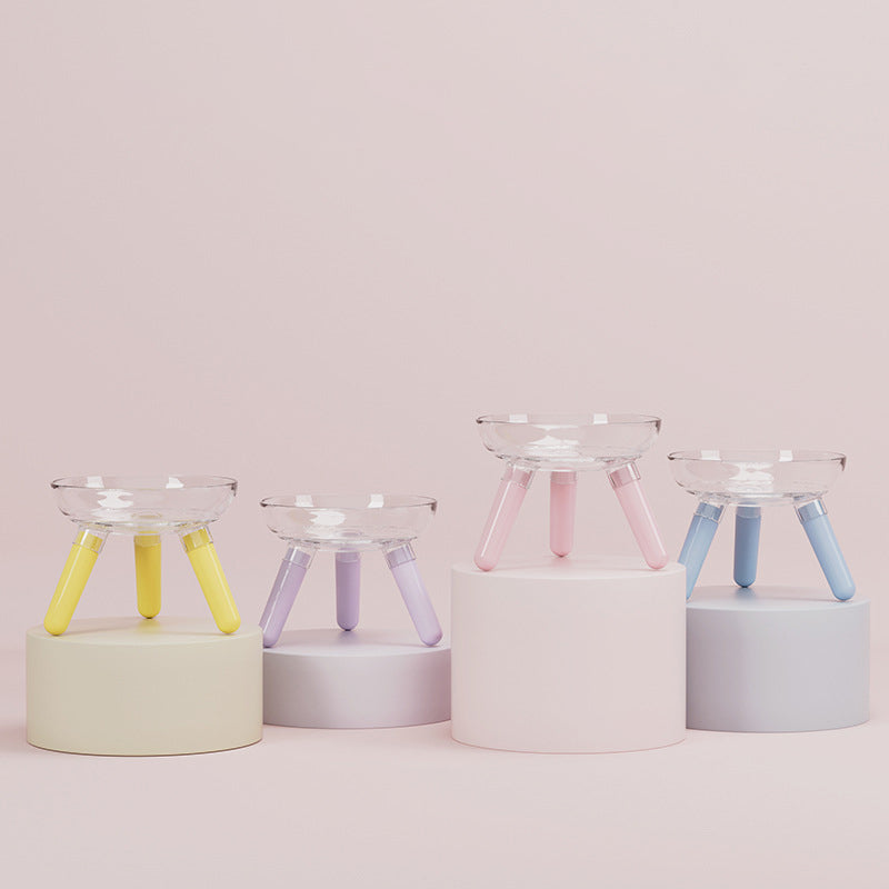 Pet Feeding And Drinking Bowl Transparent Anti-Knock Glass Feeder