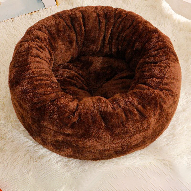Pet Donut Round Plush Warm Cozy Sleeping Bed EU Warehouse