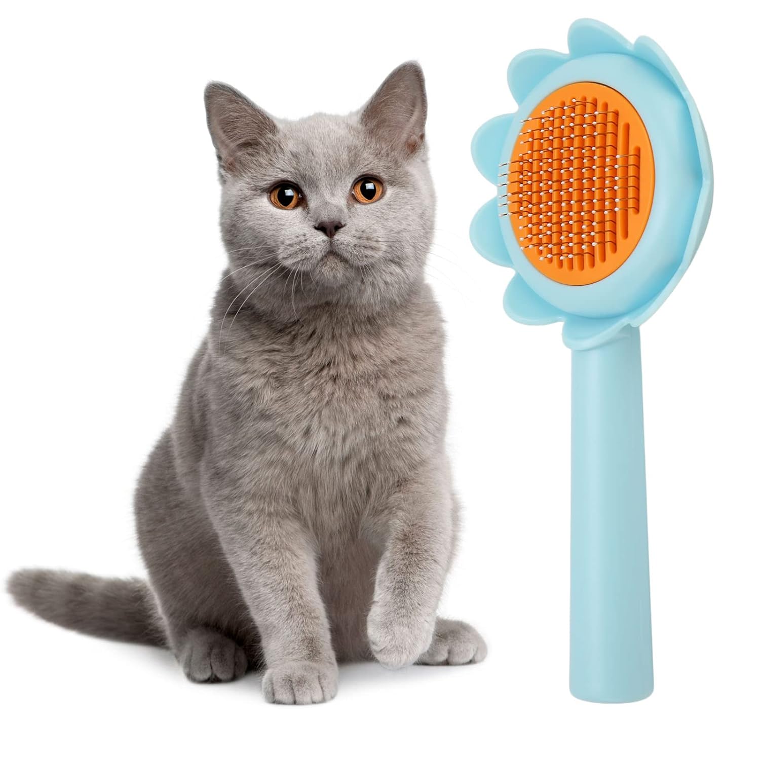 Pet Self Cleaning Flower Shape Grooming Brush Hair Shedding Tool