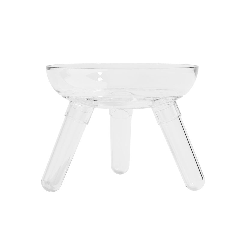 Pet Feeding And Drinking Bowl Transparent Anti-Knock Glass Feeder
