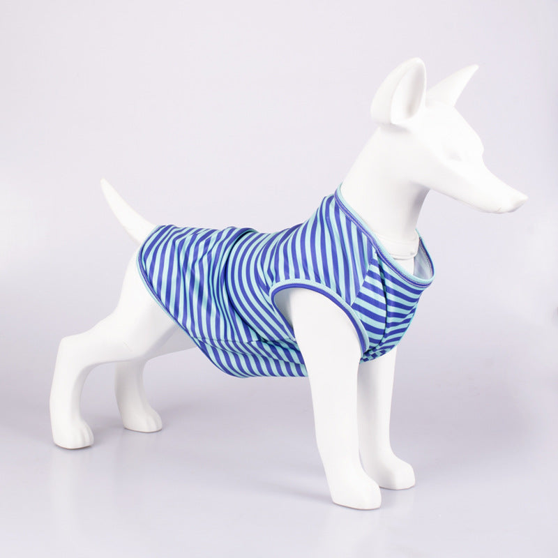 Pet Striped Crew Neck Tank Top Apparel