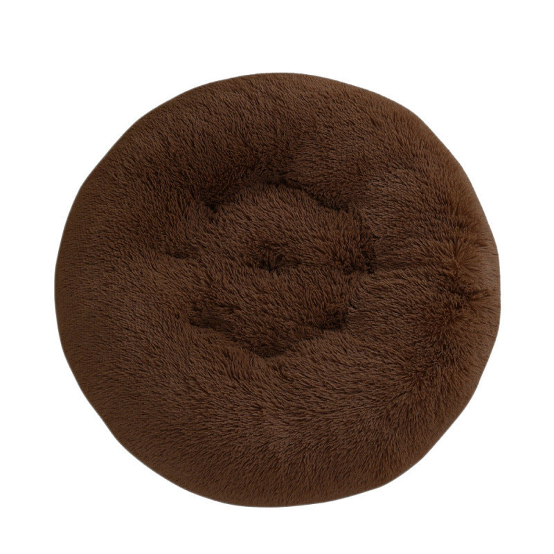 Pet Round Plush Warm Sleep Bed Mat Cozy Nest