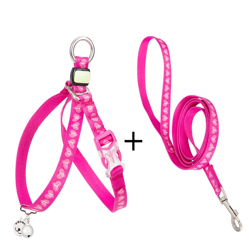 Pet Bell Chest Strap Vest Leash Control Harness Set