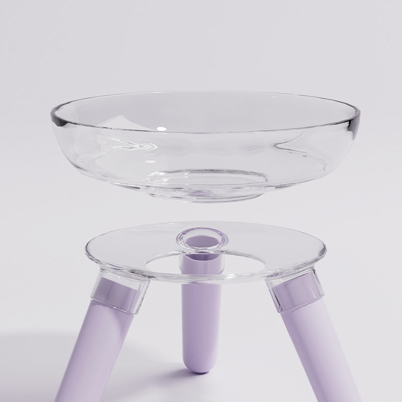 Pet Feeding And Drinking Bowl Transparent Anti-Knock Glass Feeder