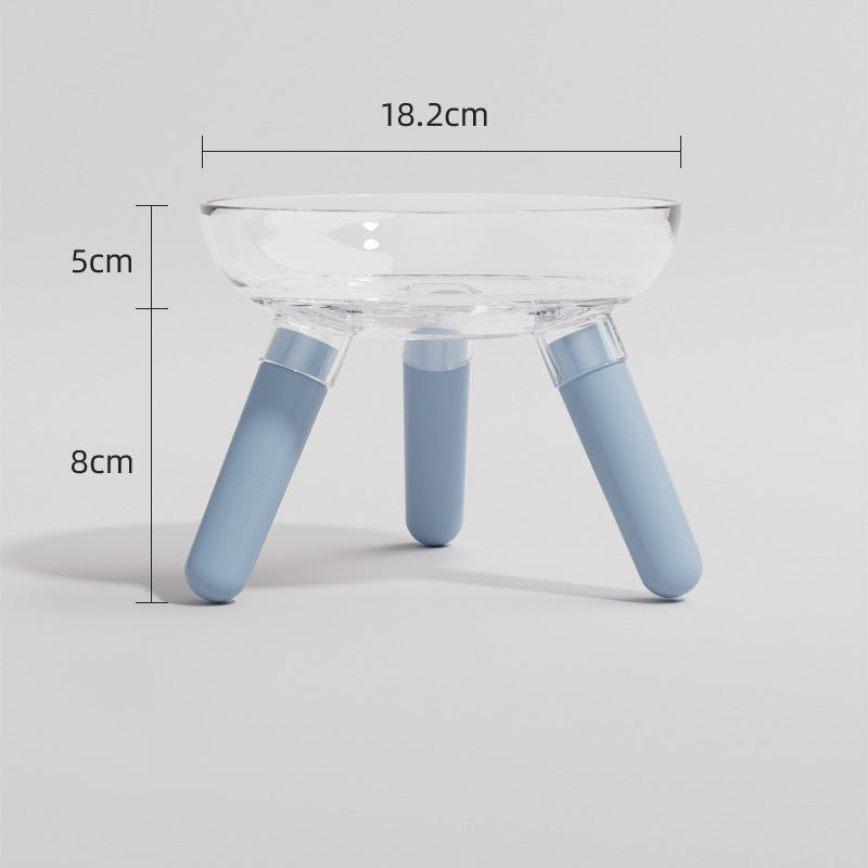 Pet Feeding And Drinking Bowl Transparent Anti-Knock Glass Feeder