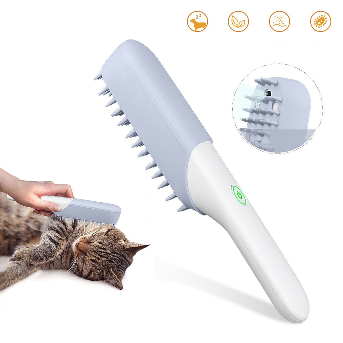 Pet Silicone Massage Grooming Brush Deodorizing Cleaning Comb