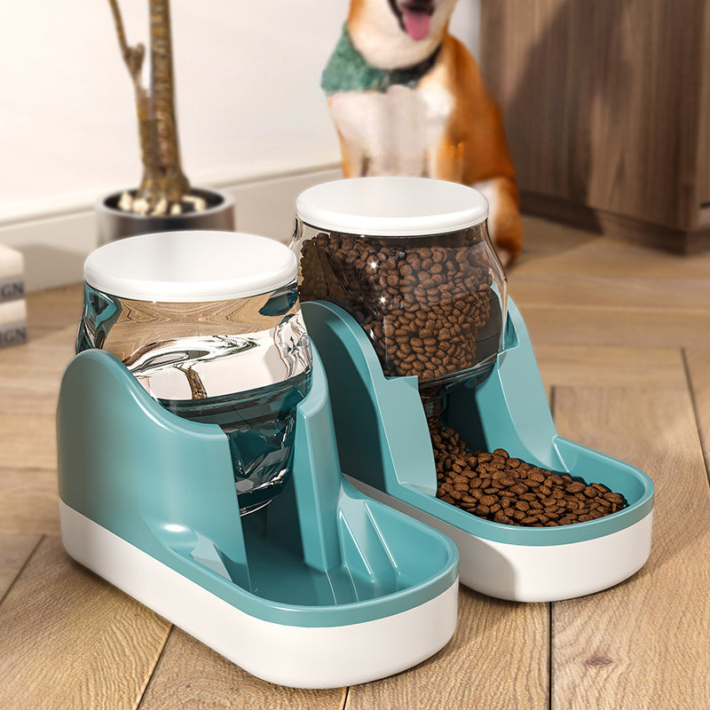 Pet Automatic Water Fountain And Food Dispenser System