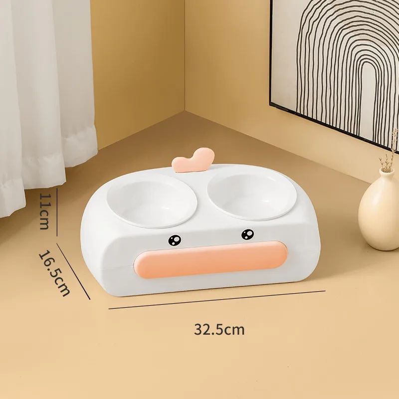 Pet Duck Design Double Bowl Feeding And Drinking Tray