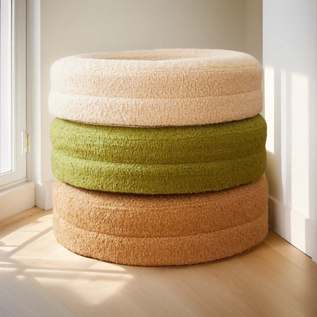 Pet Solid Color Round Leisure Bed Cozy Sleeping Nest