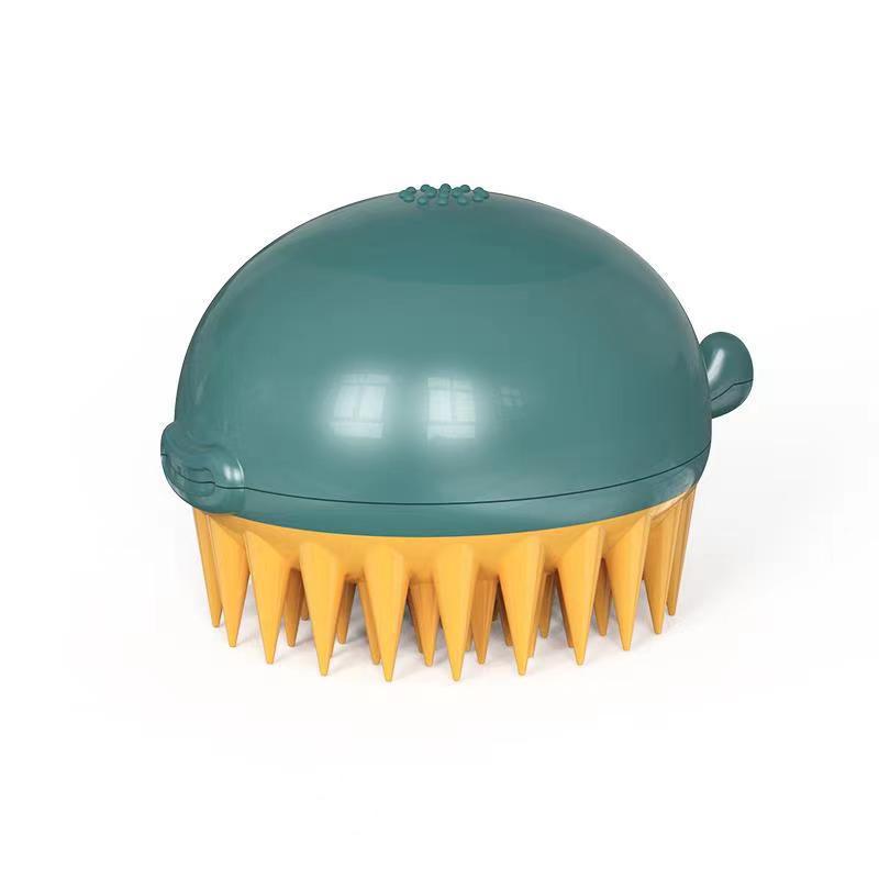 Pet Puffer Bath Brush Refillable Body Gel Dispenser Grooming Tool