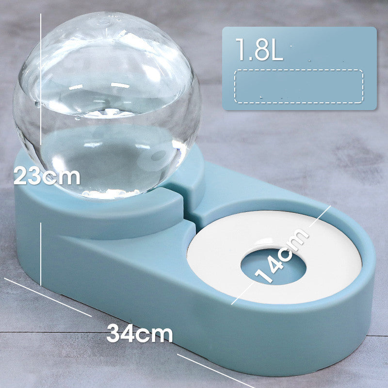 Pet Bubble Ball Automatic Feeder And Water Fountain 1.8L