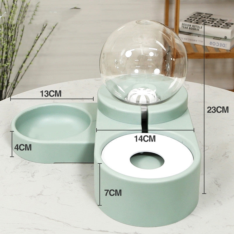 Pet Bubble Ball Automatic Feeder And Water Fountain 1.8L