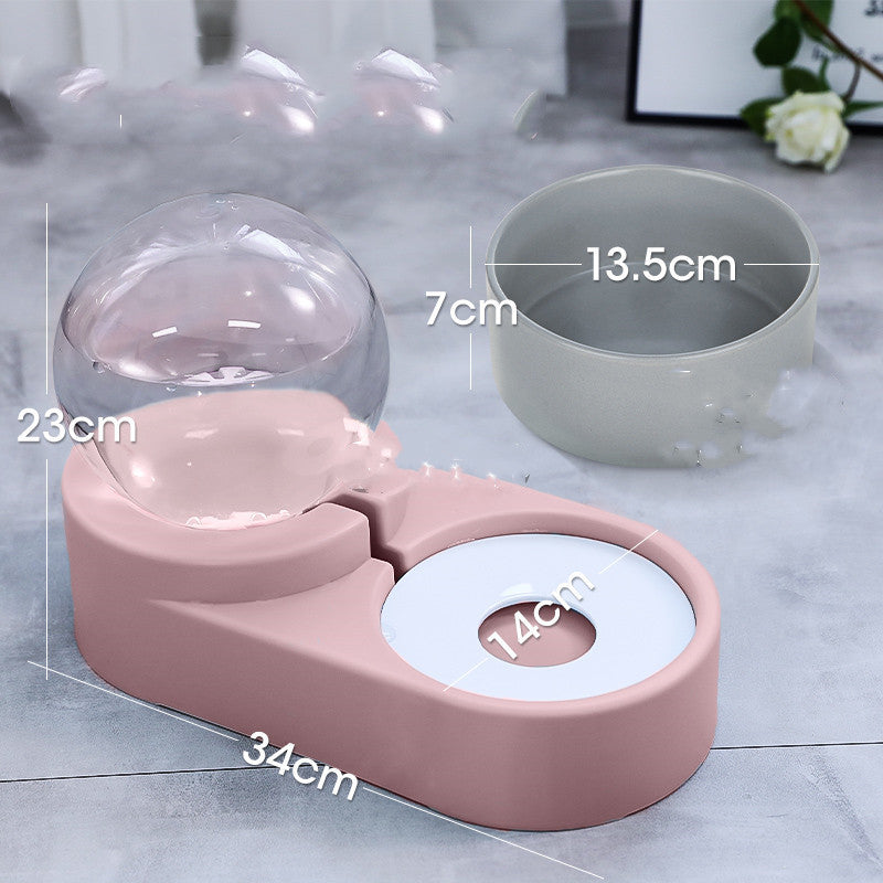 Pet Bubble Ball Automatic Feeder And Water Fountain 1.8L