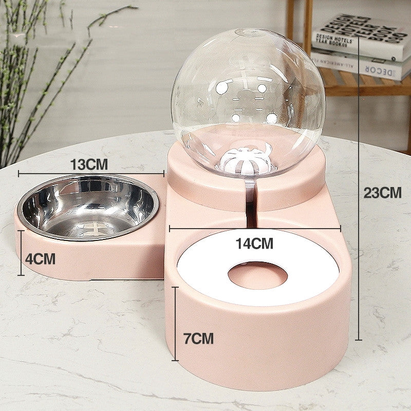 Pet Bubble Ball Automatic Feeder And Water Fountain 1.8L