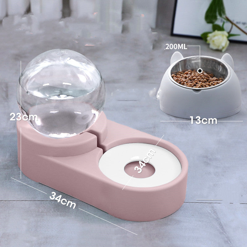 Pet Bubble Ball Automatic Feeder And Water Fountain 1.8L