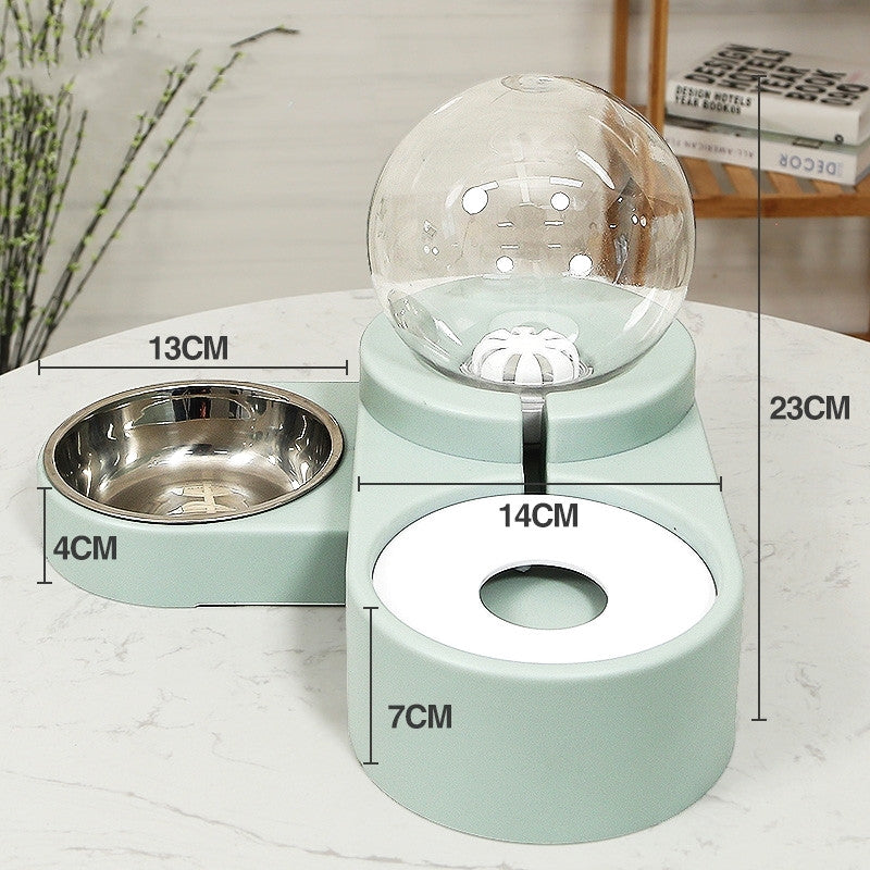 Pet Bubble Ball Automatic Feeder And Water Fountain 1.8L