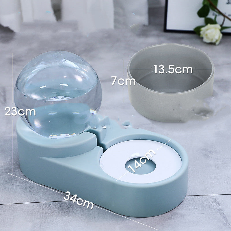 Pet Bubble Ball Automatic Feeder And Water Fountain 1.8L