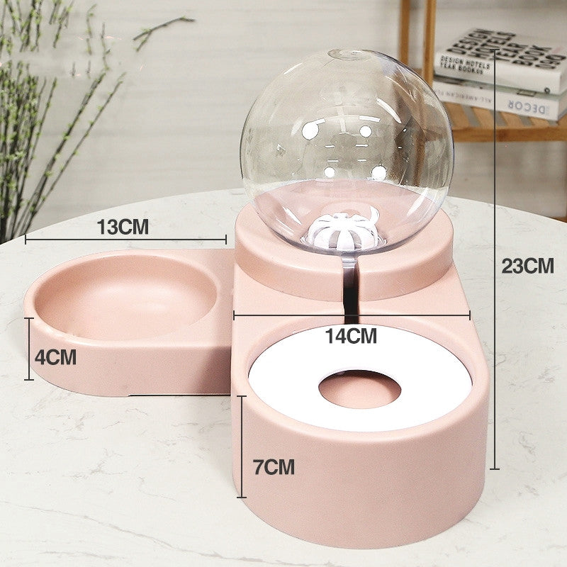 Pet Bubble Ball Automatic Feeder And Water Fountain 1.8L