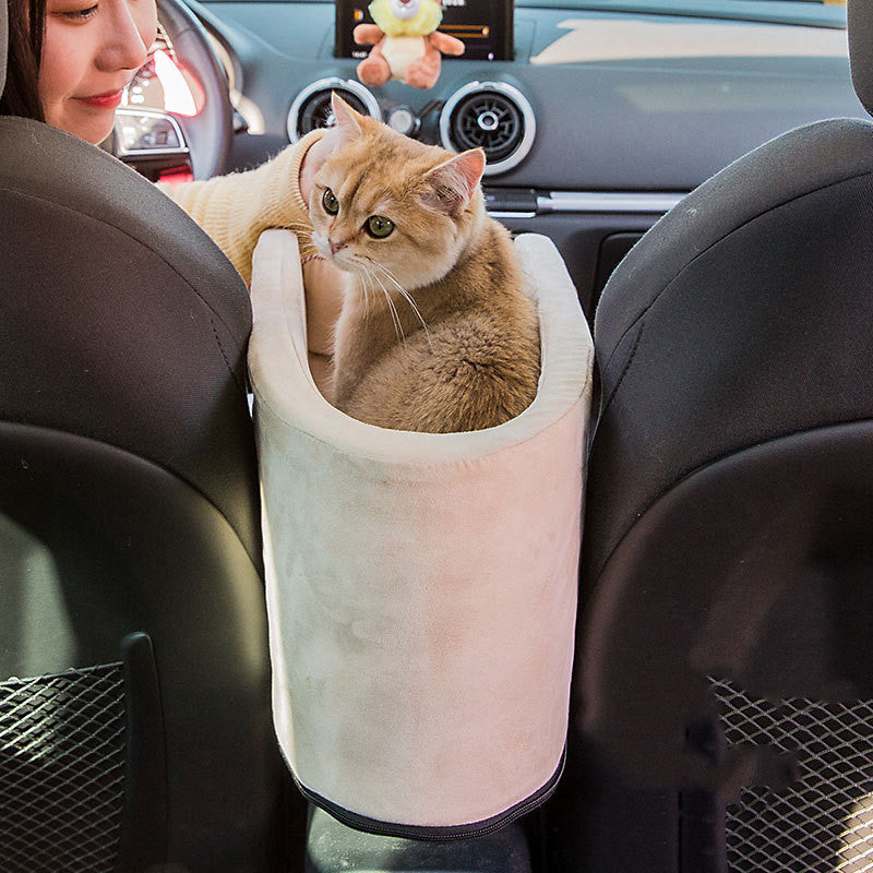 Portable Pet Car Seat Central Console Travel Carrier Bed