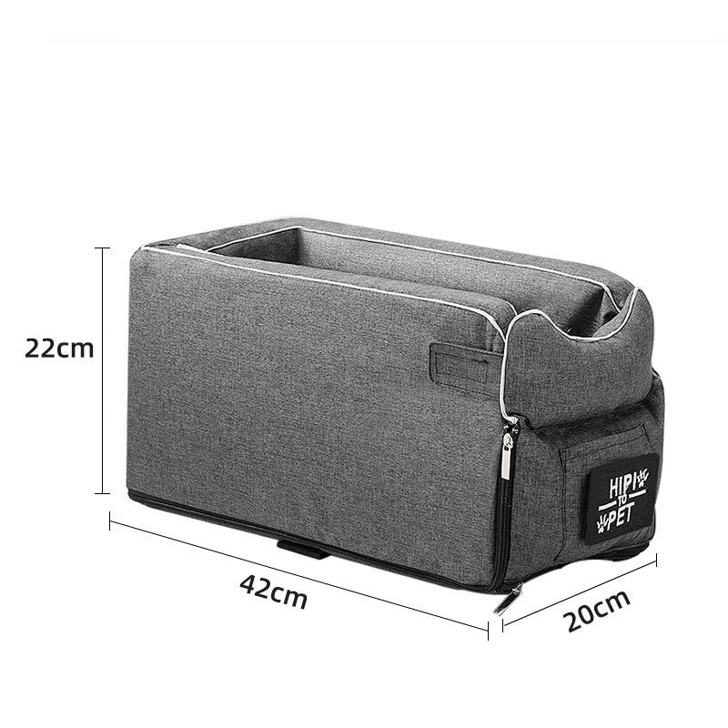 Portable Pet Car Seat Central Console Travel Carrier Bed