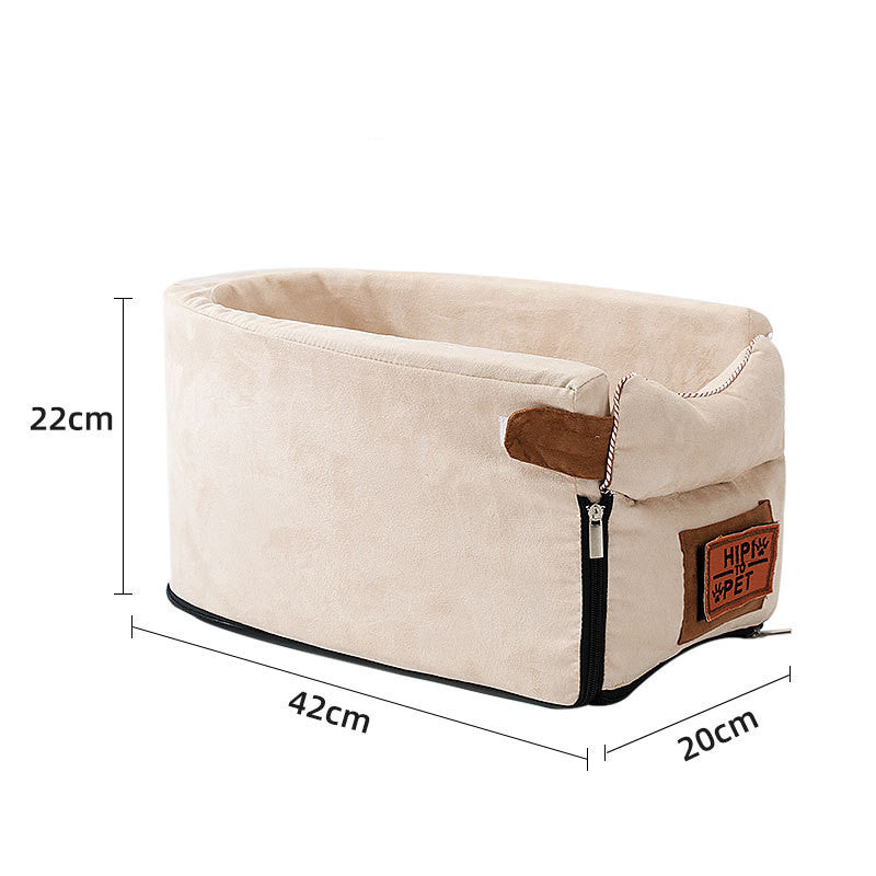Portable Pet Car Seat Central Console Travel Carrier Bed