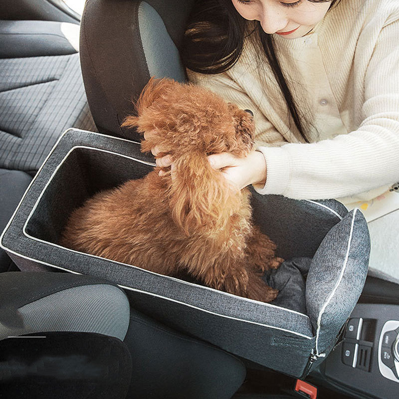 Portable Pet Car Seat Central Console Travel Carrier Bed