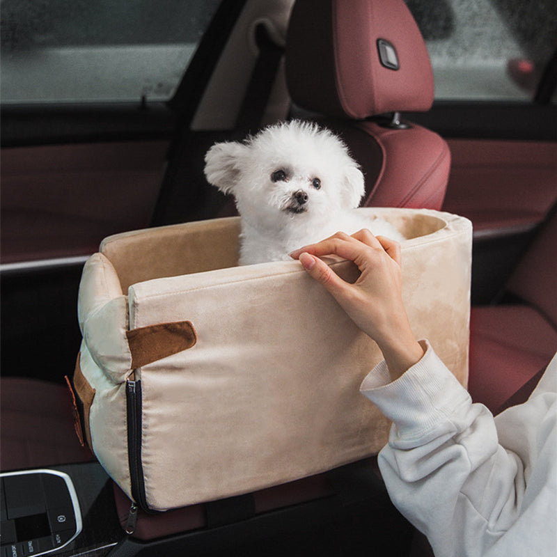 Portable Pet Car Seat Central Console Travel Carrier Bed