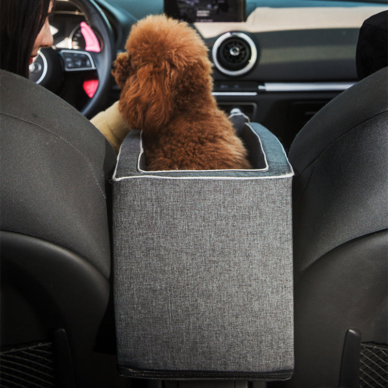 Portable Pet Car Seat Central Console Travel Carrier Bed