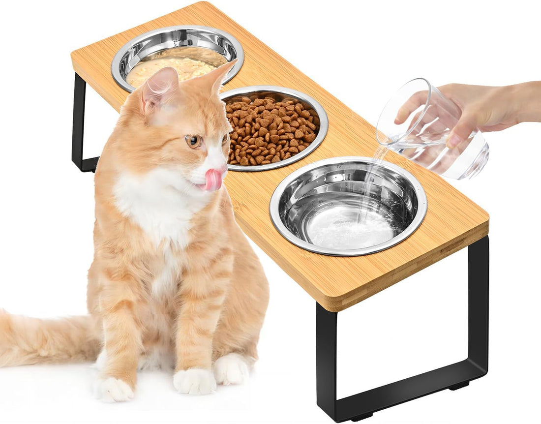 Pet Wooden Iron Feeding Rack Bowl Stand System