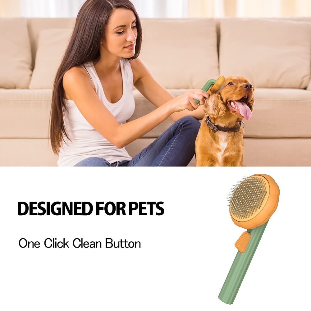 Pet Self Cleaning Slicker Grooming Brush For Hair Removal