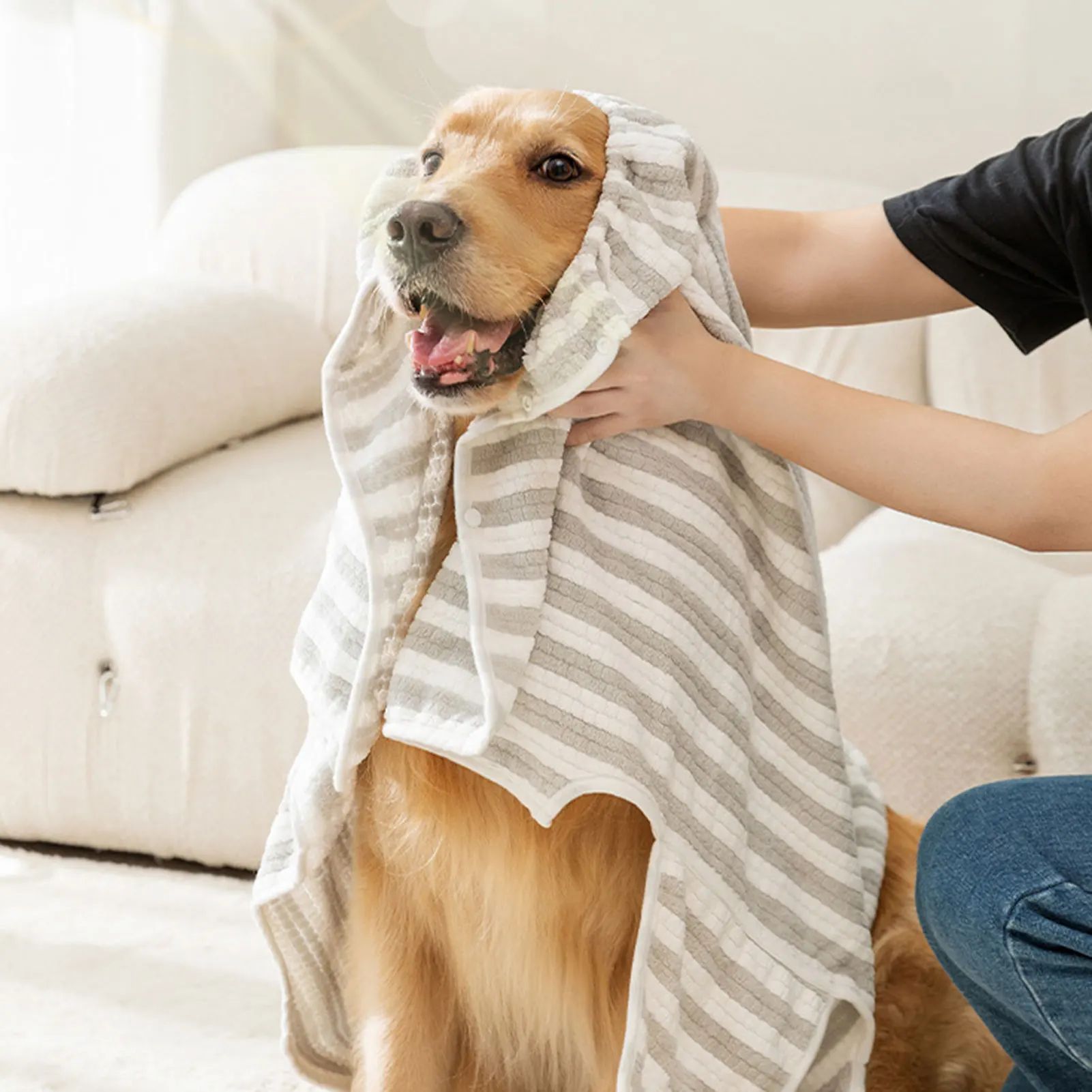 Pet Ultra Absorbent Quick Dry Bath Towel Thick Bathrobe