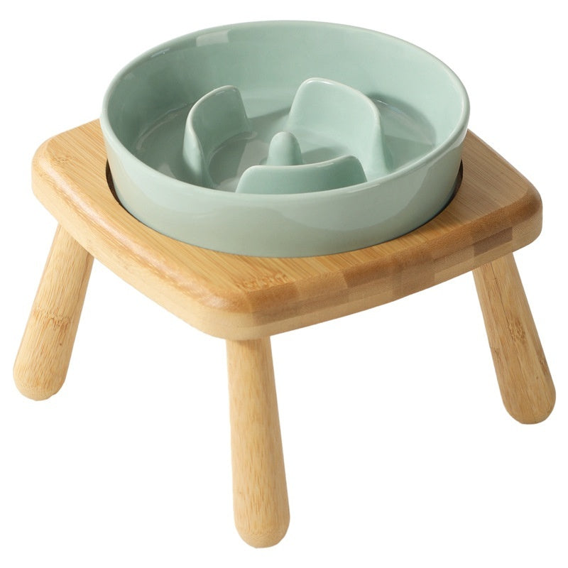 Pet Ceramic Slow Feeding Bowl Anti-Choking Tip-Proof Feeder