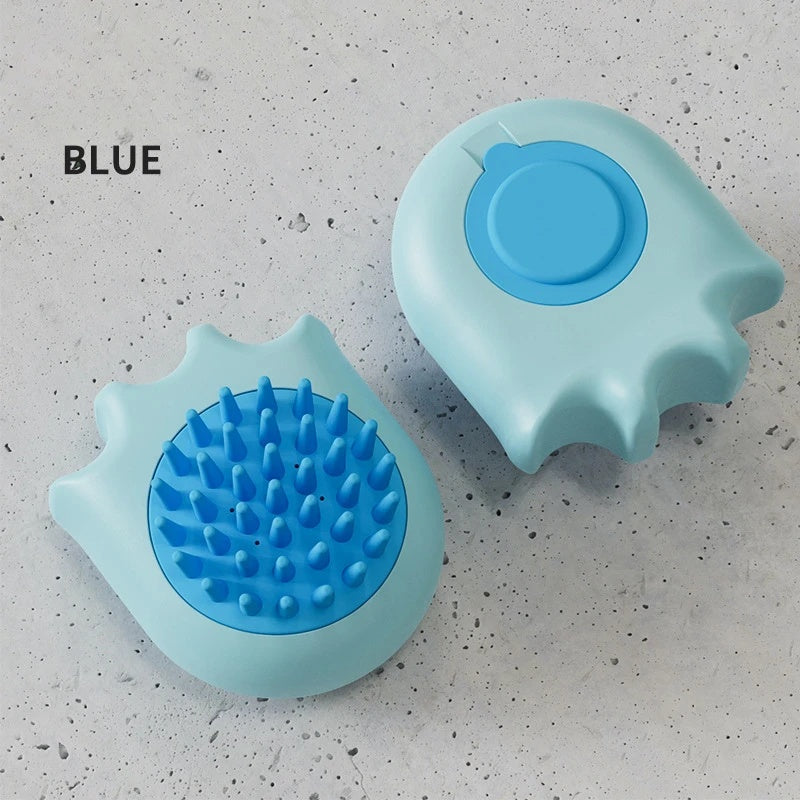 Pet Bath Massage Brush Shampoo Dispenser Grooming Comb Pet Cleaning Tool