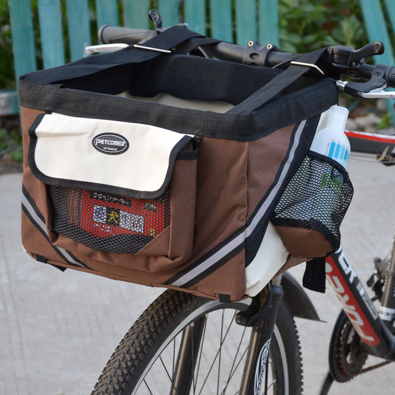 Pet Bicycle Carrier Removable Handlebar Front Basket Travel Bag