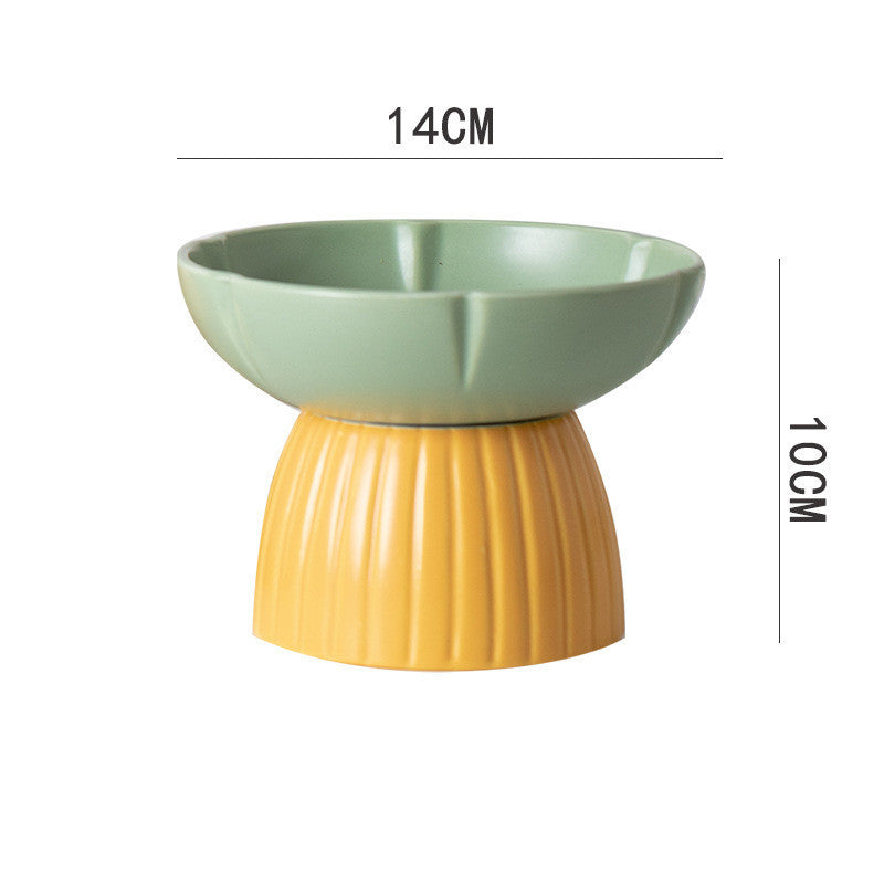 Pet Macaron Color Ceramic Feeding Bowl Anti-Slip Design