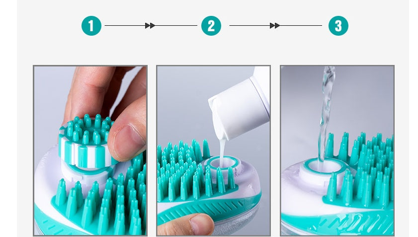Pet Bath Massage Comb Automatic Liquid Dispenser
