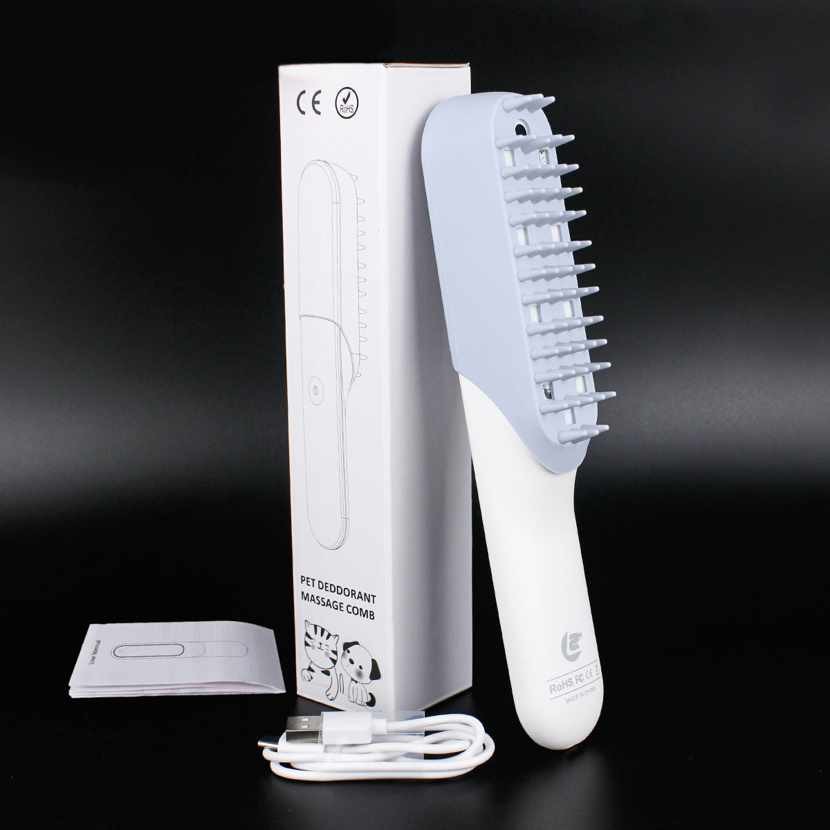 Pet Silicone Massage Grooming Brush Deodorizing Cleaning Comb