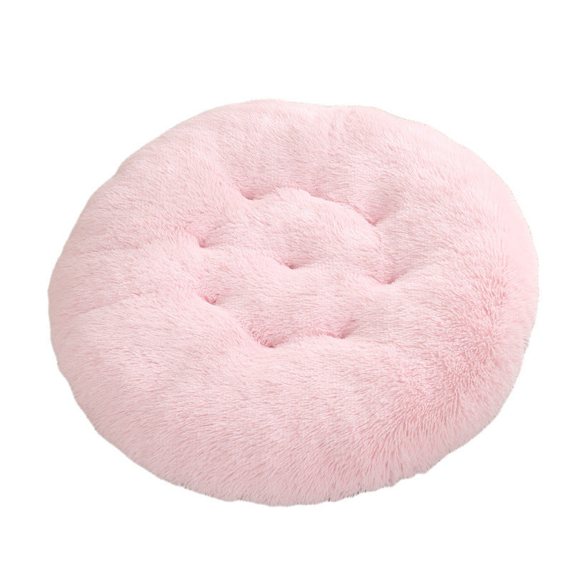 Pet Round Plush Warm Sleep Bed Mat Cozy Nest