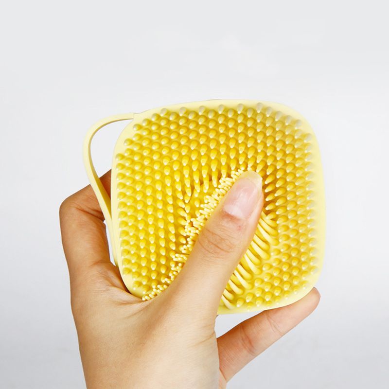 Pet Silicone Bath Brush Shampoo Dispenser Grooming Scrubber Tool