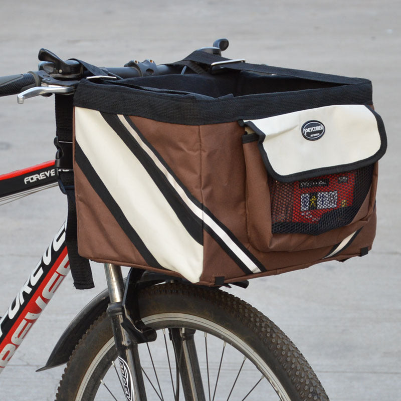 Pet Bicycle Carrier Removable Handlebar Front Basket Travel Bag