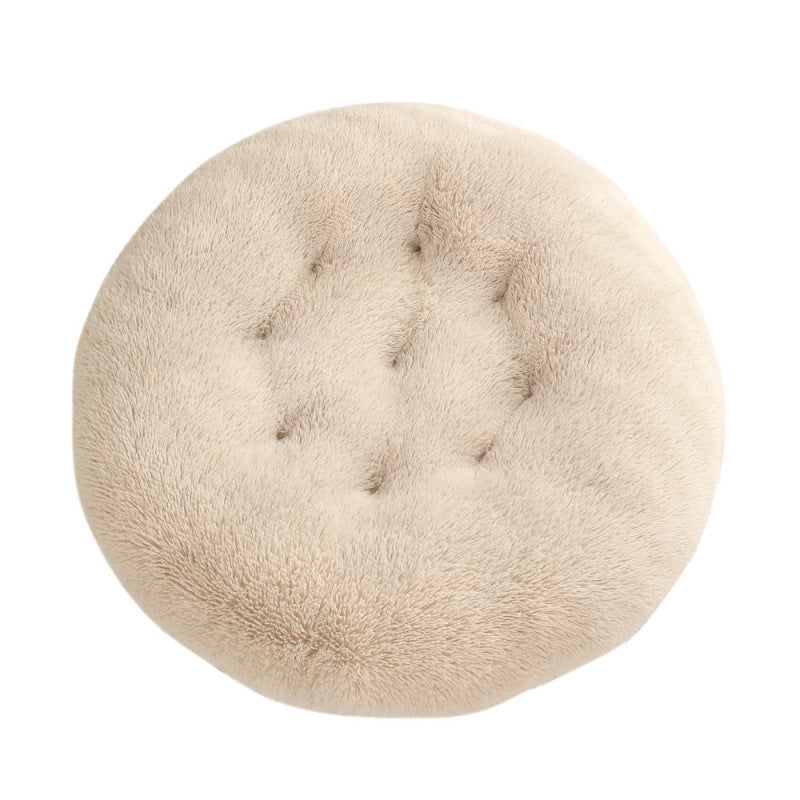 Pet Round Plush Warm Sleep Bed Mat Cozy Nest