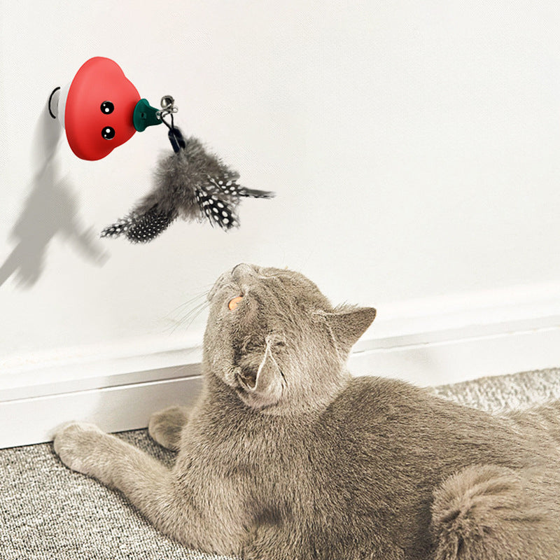 Pet Wand Toy With Suction Cup Retractable Teaser