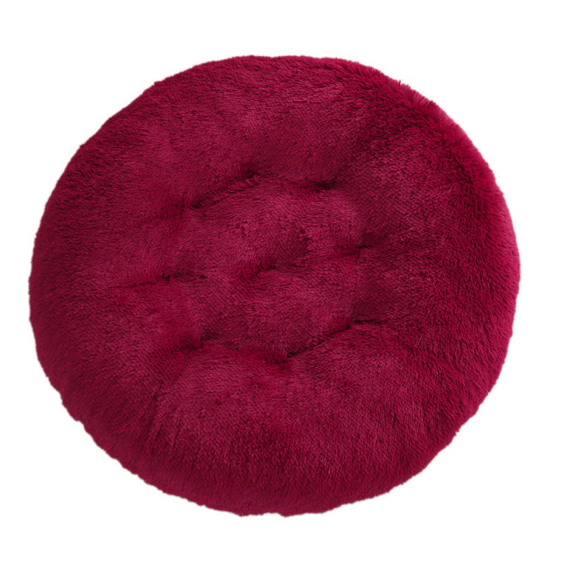 Pet Round Plush Warm Sleep Bed Mat Cozy Nest
