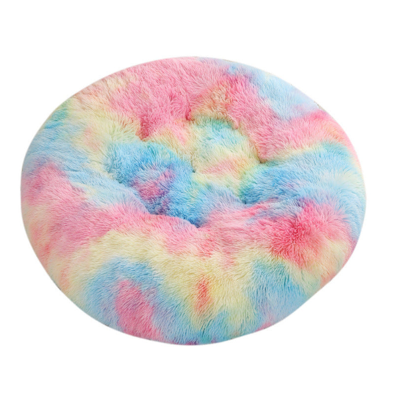 Pet Round Plush Warm Sleep Bed Mat Cozy Nest