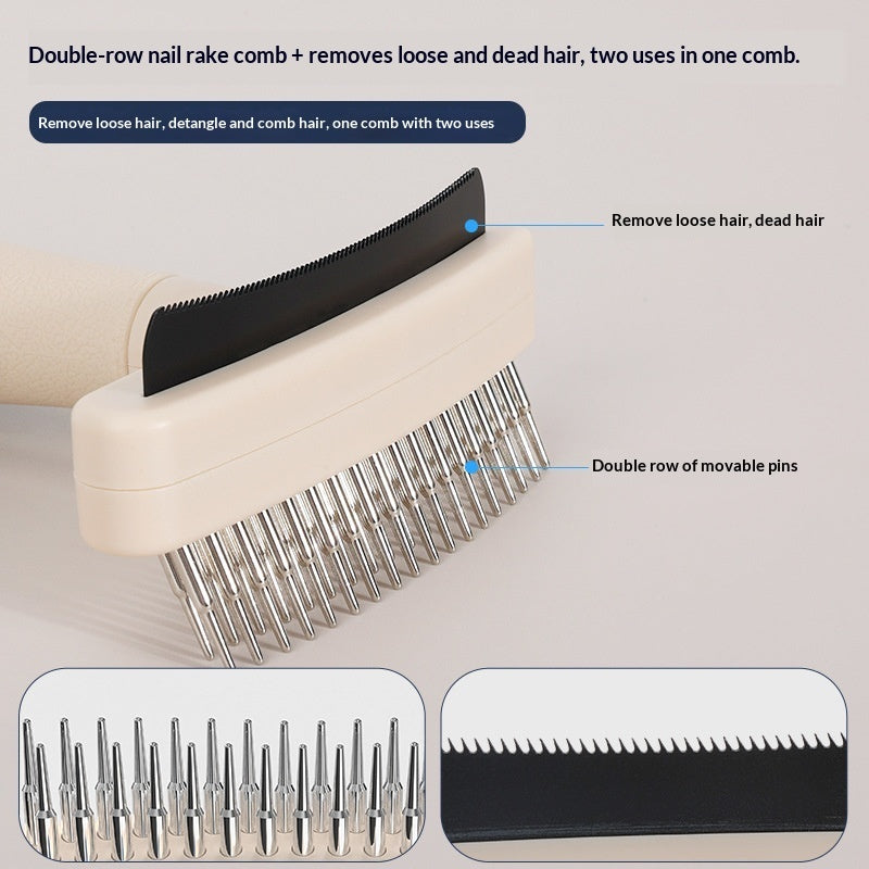 Pet Grooming Brush For Loose Hair Removal And Detangling Tool