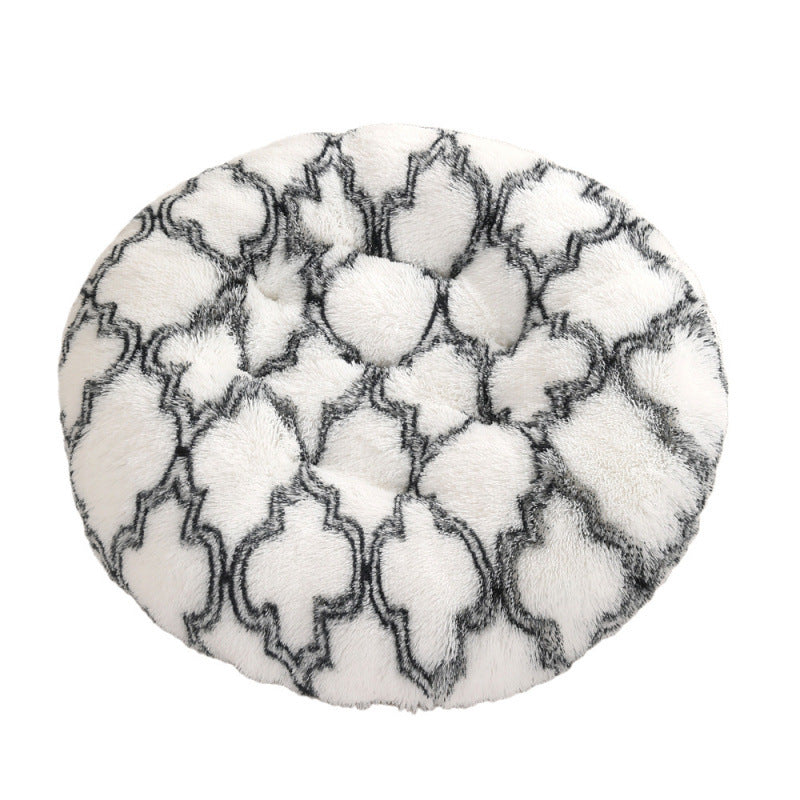Pet Round Plush Warm Sleep Bed Mat Cozy Nest