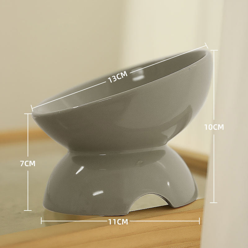 Pet Ceramic Angled Feeding Bowl For Neck Comfort
