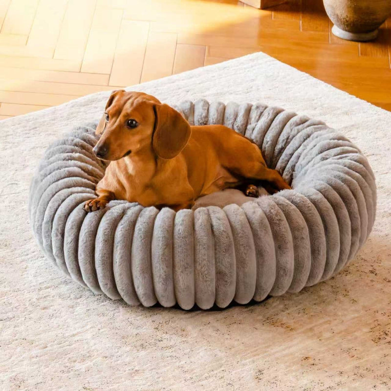 Pet High-Grammage Plush Round Winter Warm Sleeping Bed